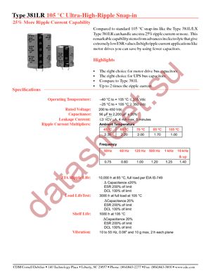 381LR121M450H042 datasheet  